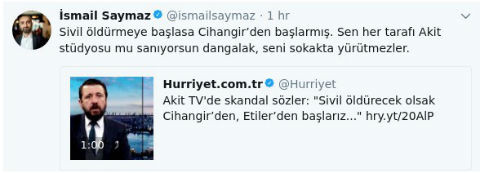 İsmail Saymaz: Seni sokakta yürütmezler! - Resim : 1