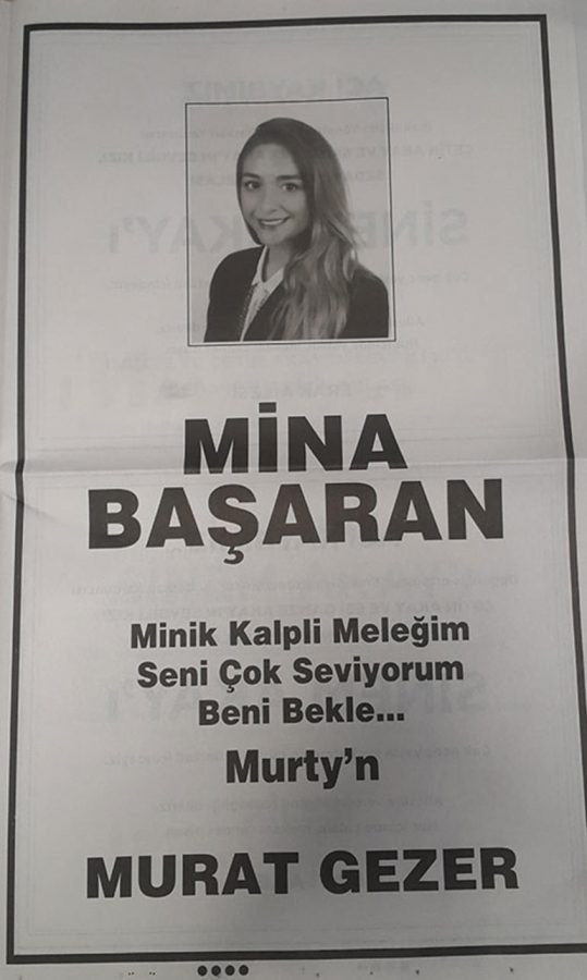 Mina Başaran'ın nişanlısından duygusal ilan... - Resim : 1