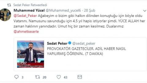 AKİT'in tehditçi spikerine Sedat Peker'den destek - Resim : 1