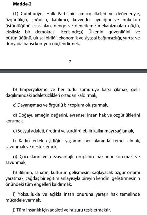 İşte CHP tüzüğünde kabul edilen ilk maddeler - Resim : 2