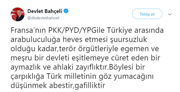 Bahçeli'den Fransa krizi için ilk yorum - Resim : 1