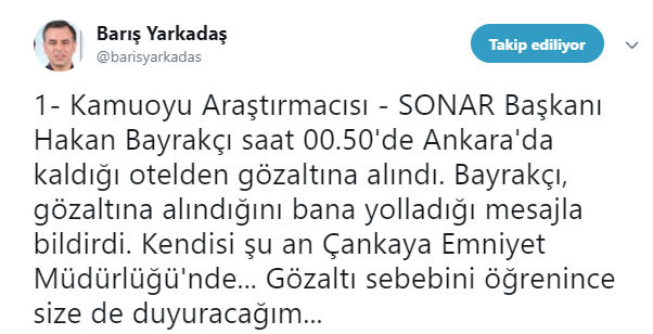 SONAR Başkanı Hakan Bayrakçı gözaltına alındı - Resim : 2