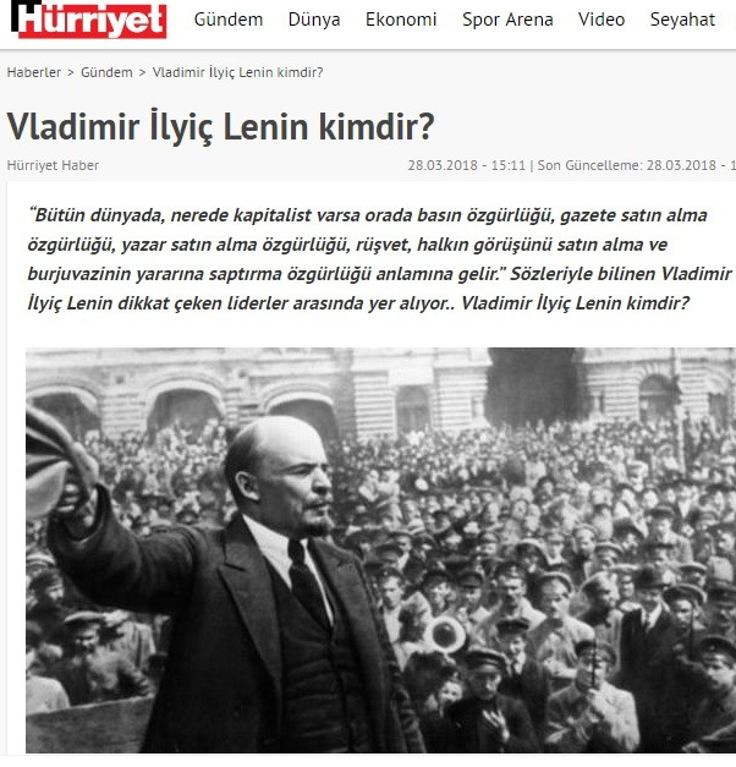 Hürriyet Lenin alıntısını değiştirdi - Resim : 1