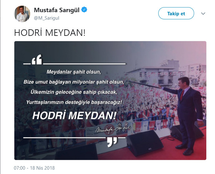 Sarıgül'den 'hodri meydan' mesajı - Resim : 1