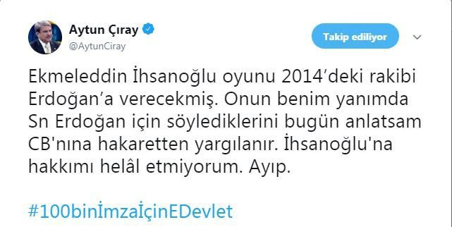 Çıray’dan İhsanoğlu’na sert tepki - Resim : 1