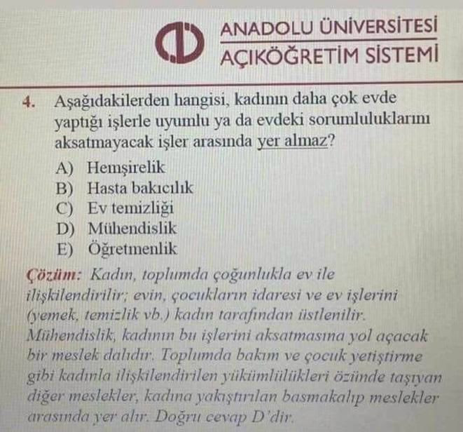 'Kadın düşmanı' soru için üniversiteden açıklama geldi! - Resim : 1