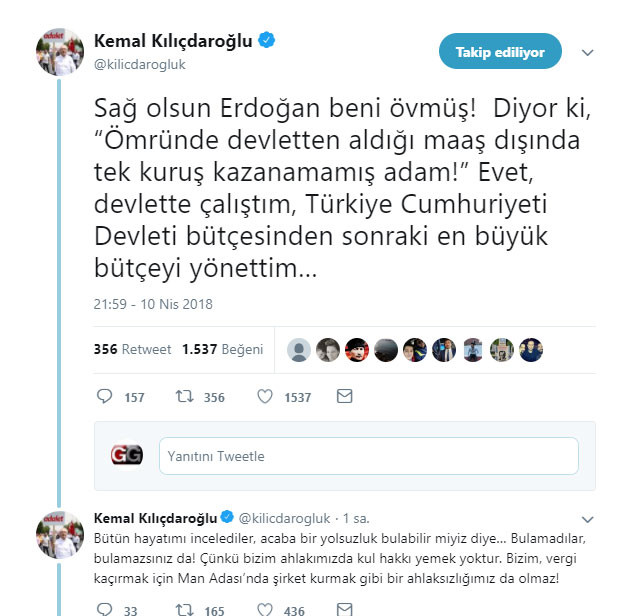 Kılıçdaroğlu: Sağ olsun Erdoğan beni övmüş! - Resim : 1