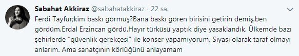 Ferdi Tayfur’a Sabahat Akkiraz’dan yanıt! - Resim : 1