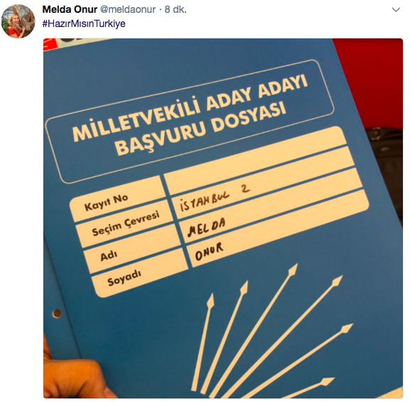 Melda Onur'dan adaylık başvurusu - Resim : 1