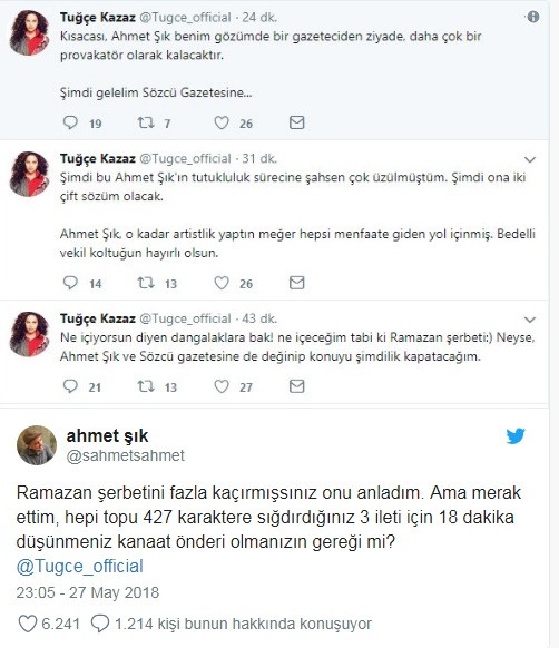 Ahmet Şık'tan Tuğçe Kazaz'a: Fazla kaçırmışsın - Resim : 1