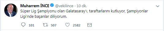 Muharrem İnce'den Galatasaray mesajı - Resim : 1