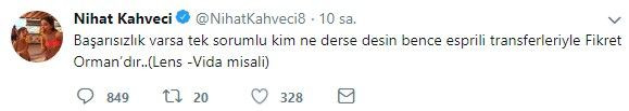 Nihat Kahveci'den olay yaratacak Fikret Orman tweeti - Resim : 1