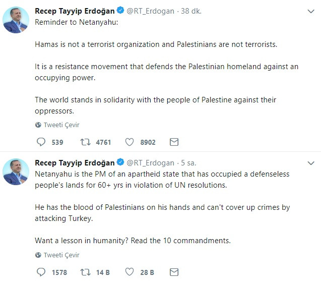 Erdoğan ve Netanyahu Twitter'da atıştı - Resim : 1