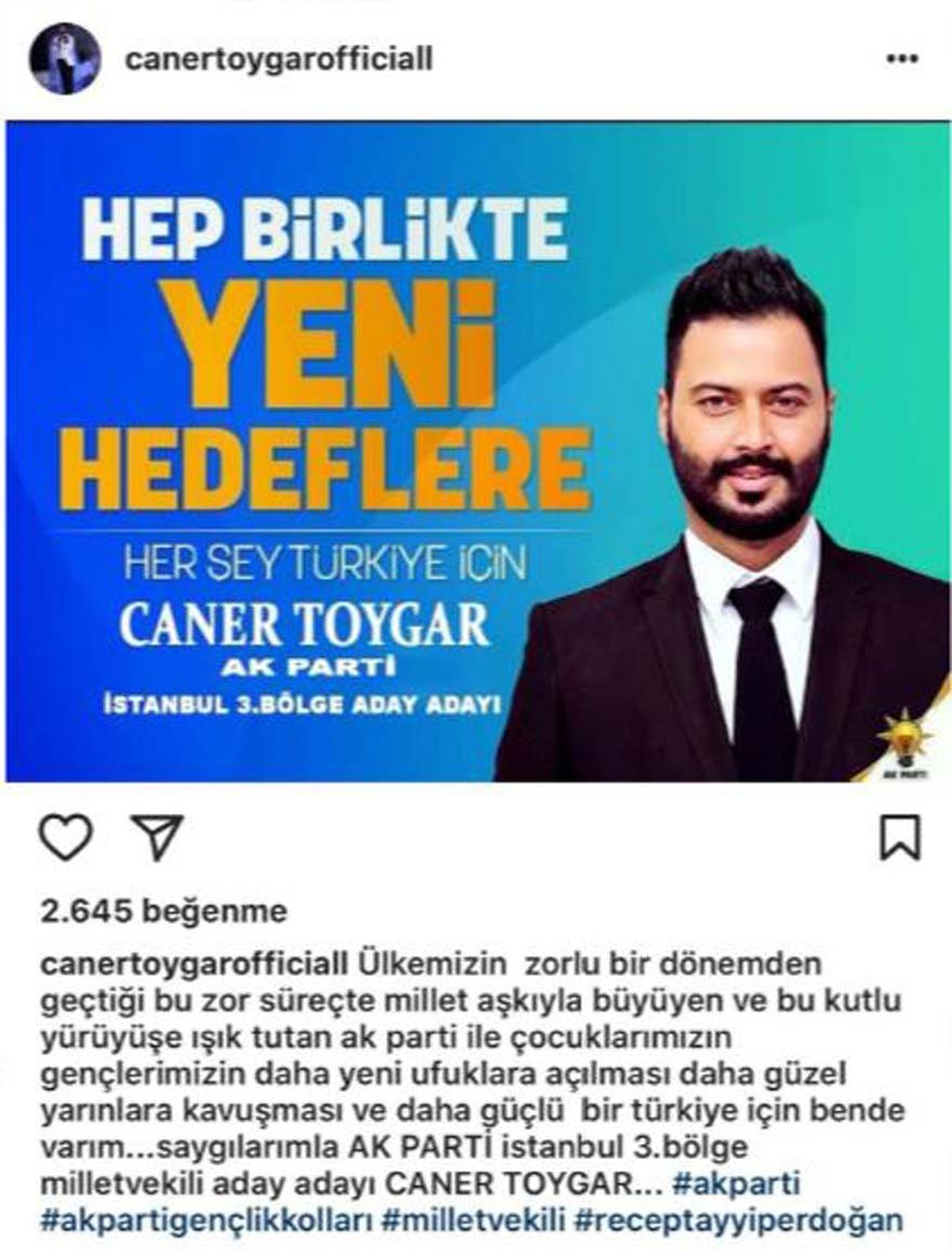 Damat adayı Caner, vekil adayı oldu - Resim : 1