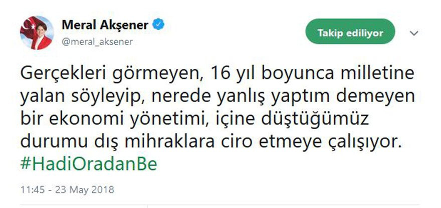 Akşener’den Erdoğan'a: O yüzden, haydi muhterem! - Resim : 1
