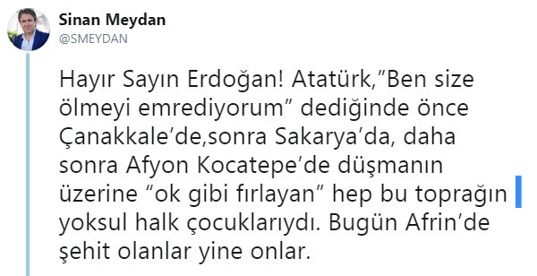 Sinan Meydan'dan Erdoğan'ın o sözlerine yanıt - Resim : 2