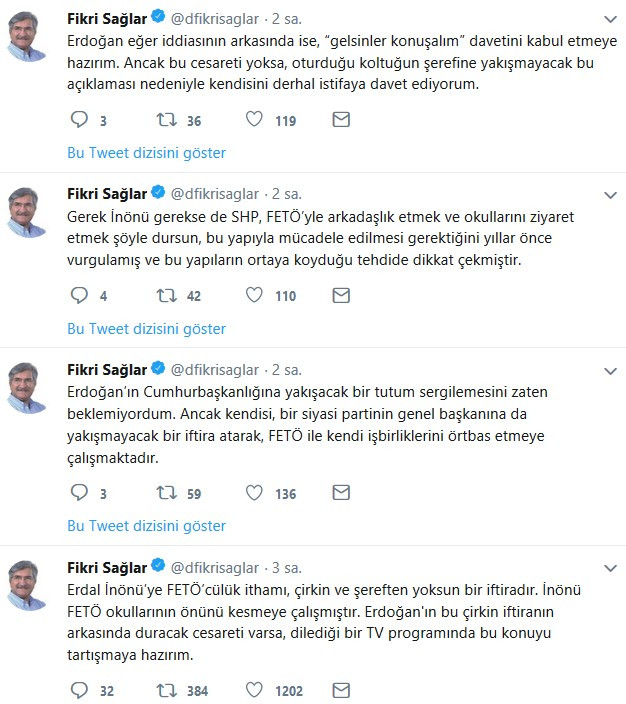 CHP'li Fikri Sağlar'dan Erdoğan'a İnönü tepkisi - Resim : 1