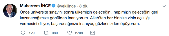 Muharrem İnce sınava girecek öğrencilere seslendi - Resim : 3