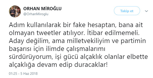 Miroğlu adına Demirtaş paylaşımı yapan hesap fake çıktı - Resim : 1