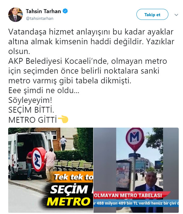 Seçim öncesi yerleştirilen metro tabelası söküldü - Resim : 1