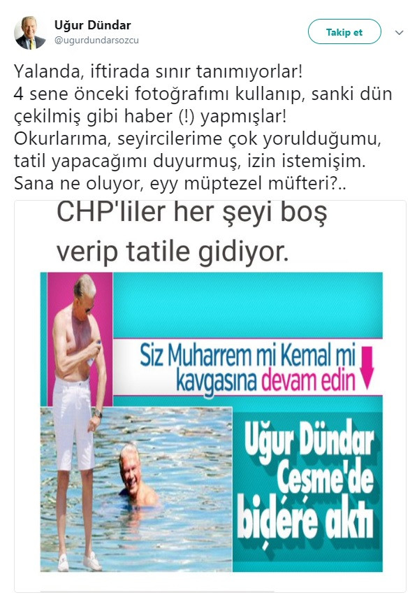 Uğur Dündar'dan sert açıklama: Eyy müptezel müfteri - Resim : 1