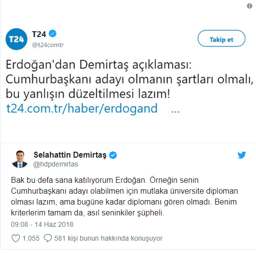 Demirtaş'tan Erdoğan'a bomba 'diploma' yanıtı! - Resim : 1