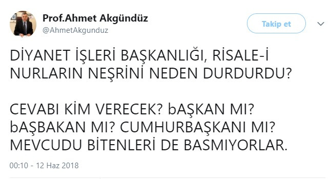 Nurcu rektörden AKP'ye Said-i Nursi tepkisi - Resim : 1