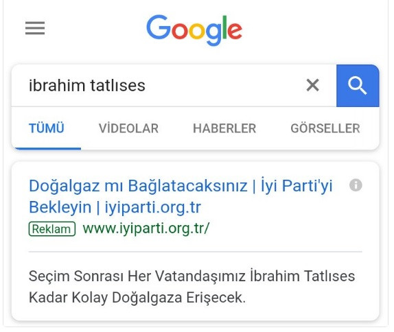 Google'a 'İbrahim Tatlıses' yazanlara İYİ Parti sürprizi - Resim : 1