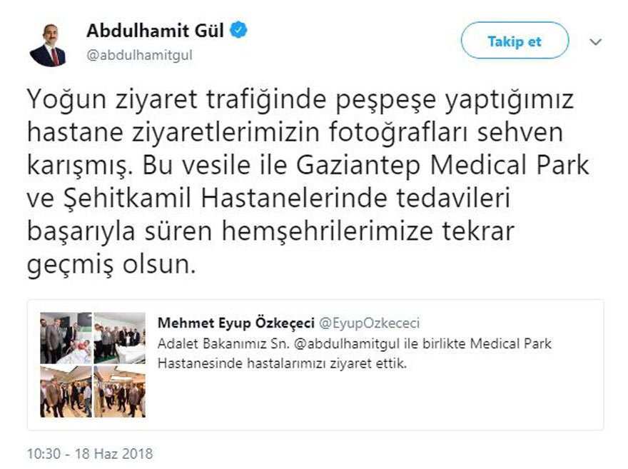 Adalet Bakanı Gül’den tepki çeken hastane paylaşımı - Resim : 6