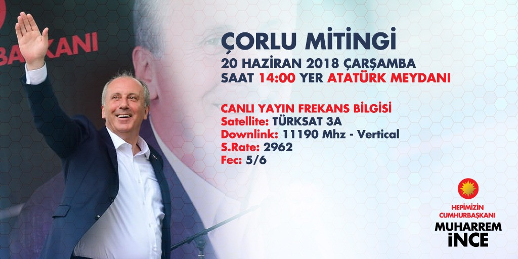 Muharrem İnce'nin bugünkü miting programı - Resim : 1