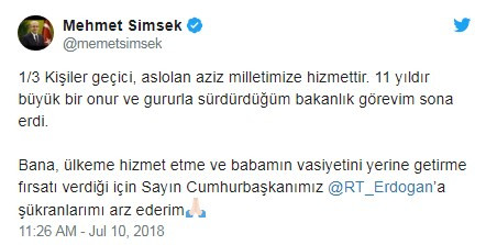 Mehmet Şimşek böyle veda etti - Resim : 1