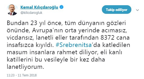 Kılıçdaroğlu, 'Srebrenitsa'yı andı - Resim : 1