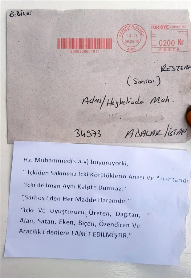 Heybeliada'da alkollü mekanlara tehdit mektupları - Resim : 1