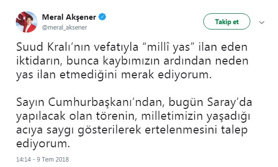 Akşener'den Erdoğan'a Suudi Kralı hatırlatmalı çağrı - Resim : 1