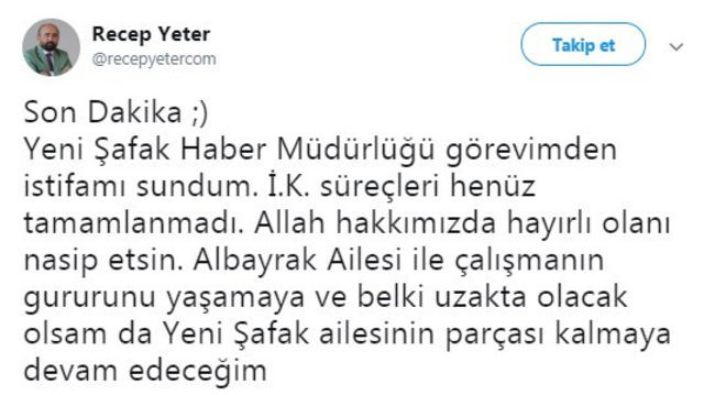 Yeni Şafak'ta bir flaş ayrılık daha! - Resim : 1