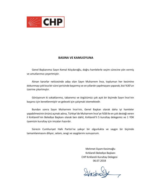 CHP Kırklareli'den kurultay mesajı - Resim : 1
