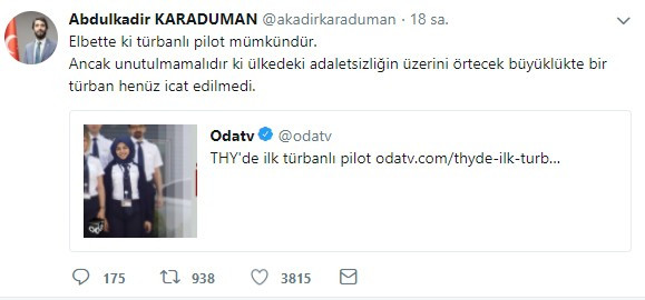 Dikkat çeken 'türban' paylaşımı - Resim : 1