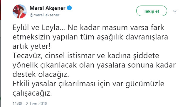 Akşener: Tüm aşağılık davranışlara artık yeter! - Resim : 1