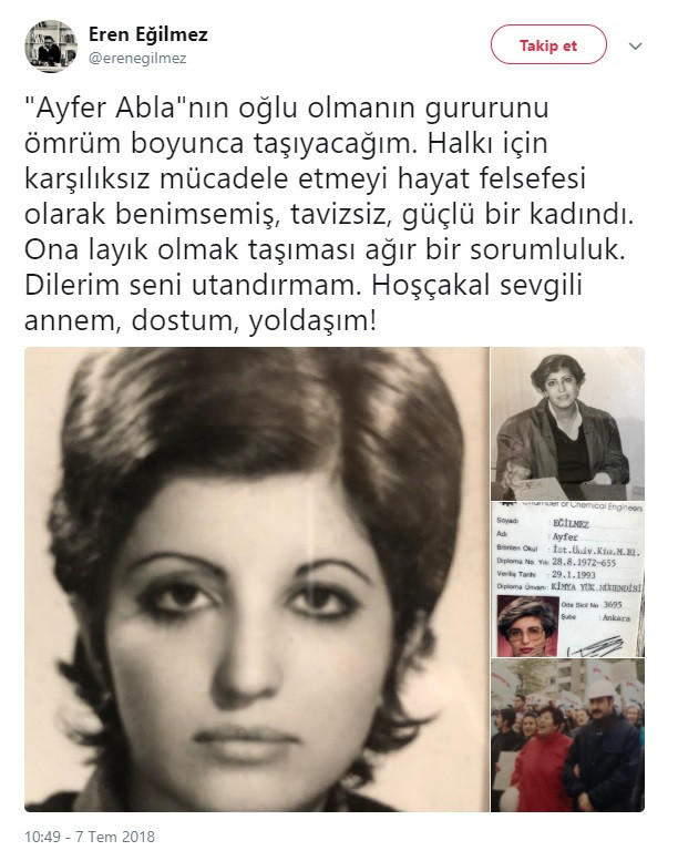 Ayfer Eğilmez son yolculuğuna uğurlandı - Resim : 1