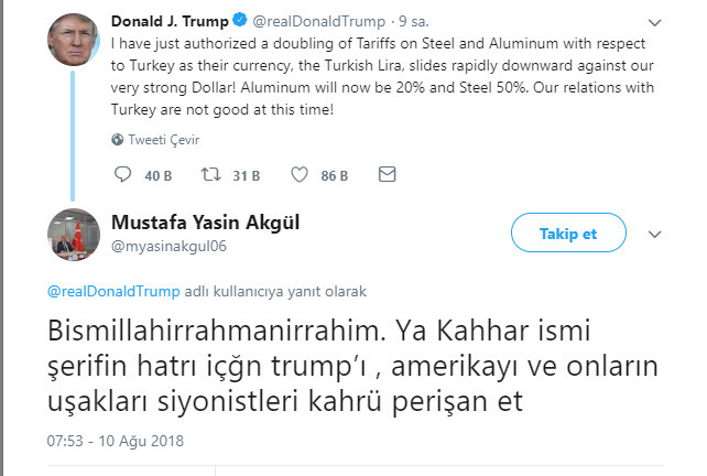 Besmele çekti ve Trump'a böyle beddua etti - Resim : 1