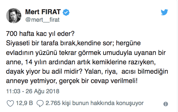 Mert Fırat: 700 hafta kaç yıl eder? - Resim : 1