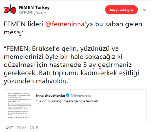 FEMEN liderine 'eşitlik' tehdidi - Resim : 1