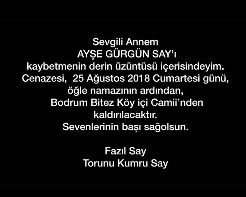 Fazıl Say'ın acı günü: Böyle duyurdu - Resim : 1