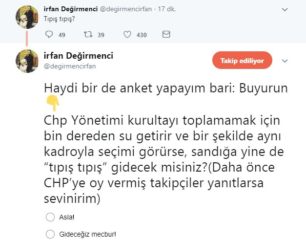 İrfan Değirmenci'den CHP anketi - Resim : 1