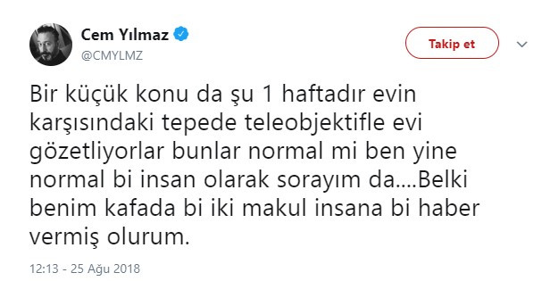 Cem Yılmaz: Evimi gözetliyorlar, bu normal mi? - Resim : 1