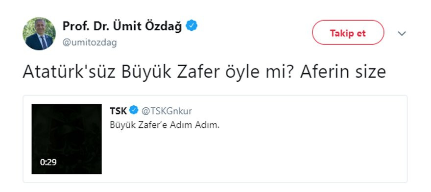 Özdağ’dan TSK’nın Atatürk’süz 30 Ağustos' videosuna tepki - Resim : 1