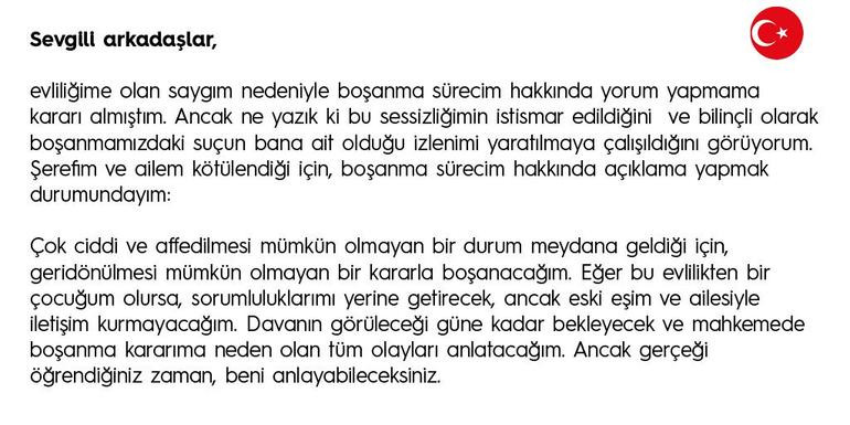 Hakan Çalhanoğlu'dan boşanma açıklaması - Resim : 1