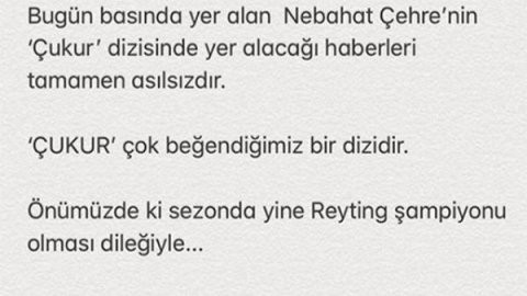 Nebahat Çehre'den 'Çukur' açıklaması - Resim : 1