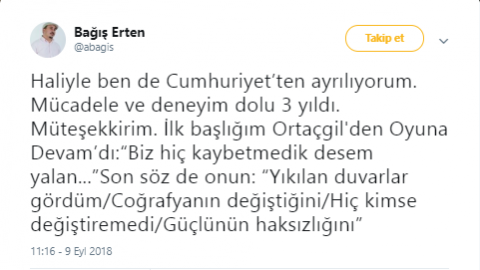 Cumhuriyet'te bir ayrılık daha! - Resim : 1