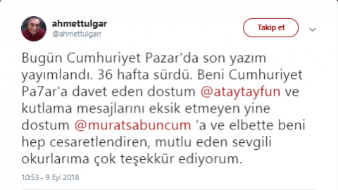 Ahmet Tulgar, Cumhuriyet için kararını verdi - Resim : 1